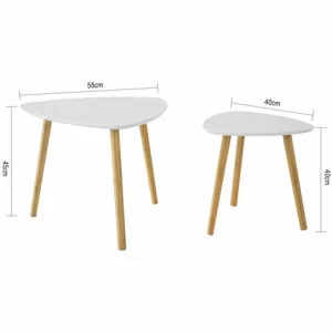 Top 10 🛒 SoBuy FBT74-W 2er Set Beistelltisch Mit Ablagen Couchtisch Sofatisch Kaffeetisch Satztisch Bambus Weiß/Natur ✨ 15